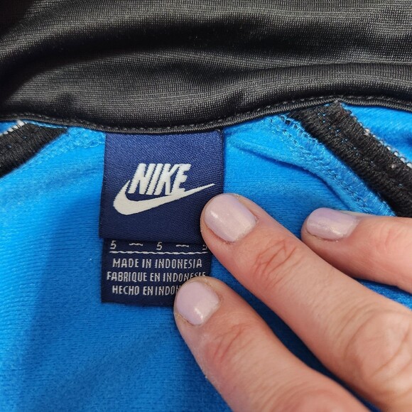 Nike boy's full zip track jacket blue black white size 5 - Picture 2 of 8